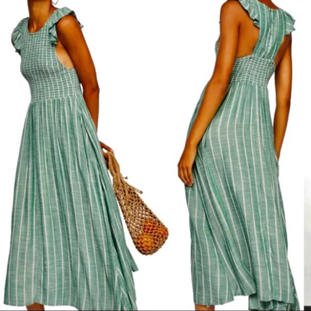 Free People Butterflies Chambray Midi Dress